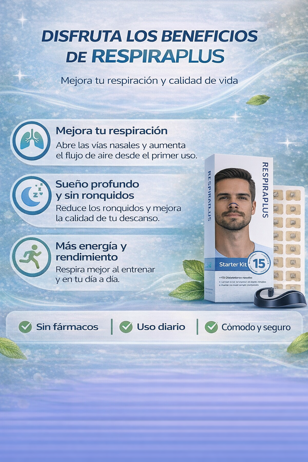 RespiraPlus-Bandas Nasales Magnéticas Oferta 2x1🚨