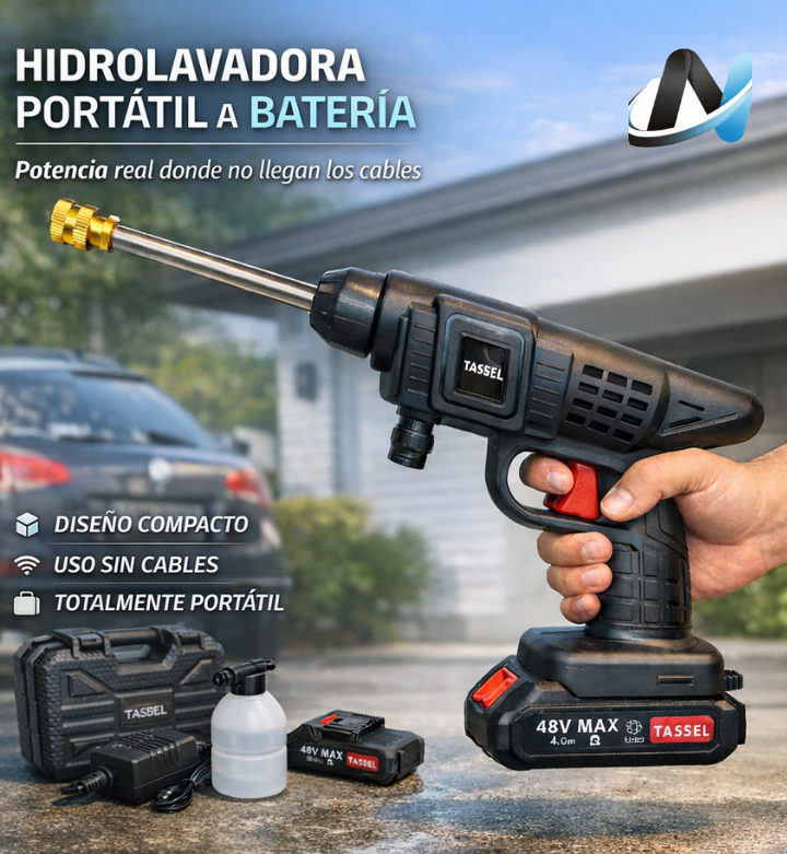 Hidrolavadora Portatil 2 baterias+ Accesorios