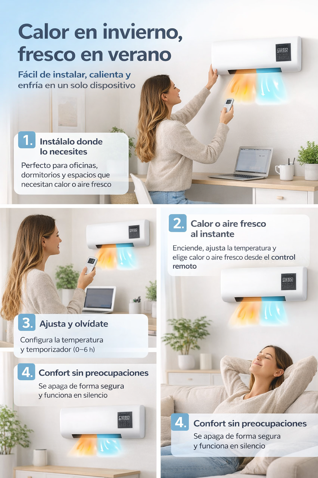 Calefactor Aire Acondicionado 2 en 1 Cooltech Pro™