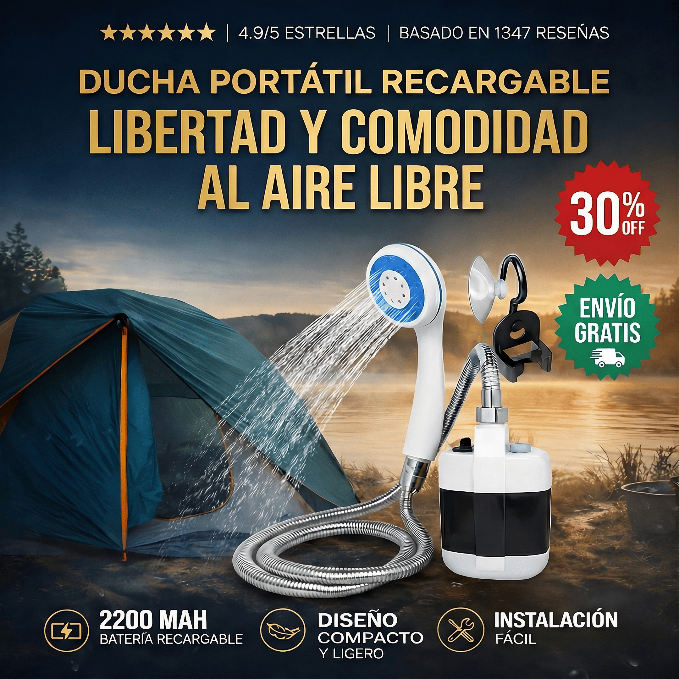 AquaGo™Ducha Portatil-Dúchate en Cualquier Lugar🚿